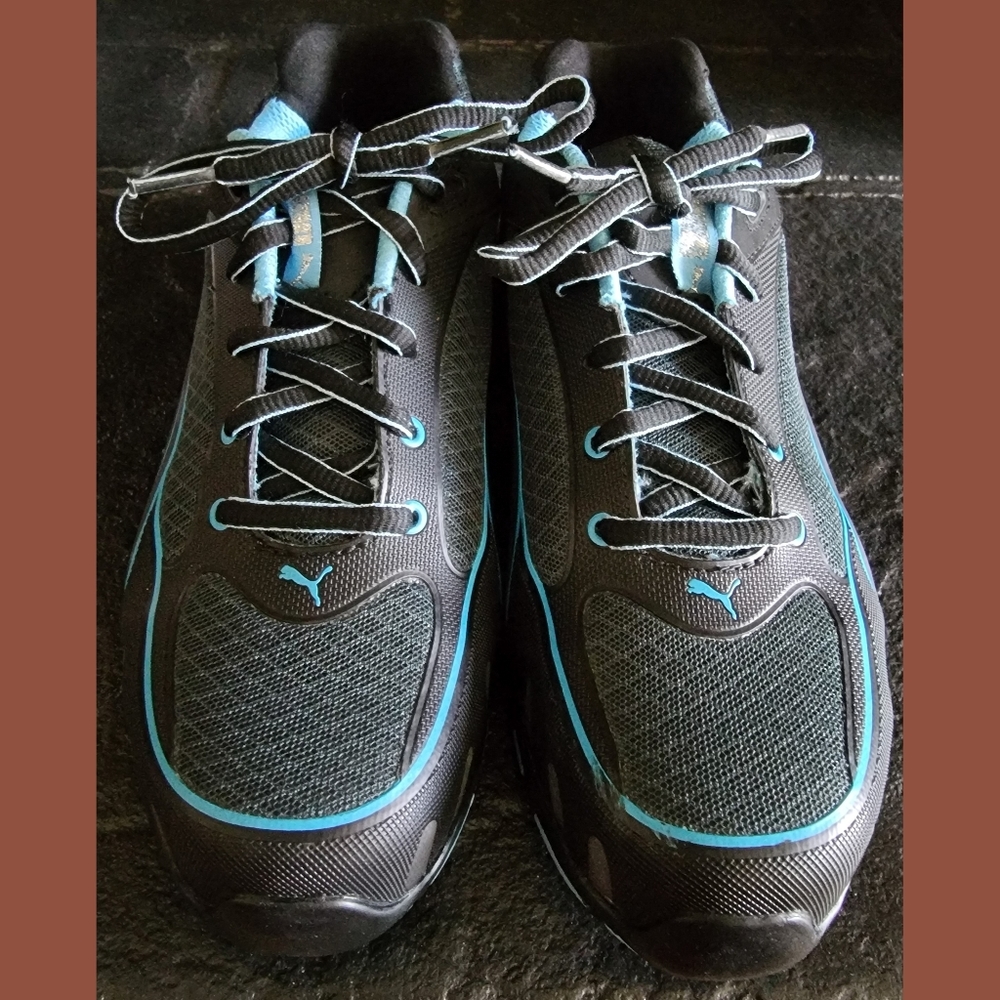 Puma Women's Size 6.5 M Fuse Motion SD Low Black Blue Steel Toe Safety Shoes